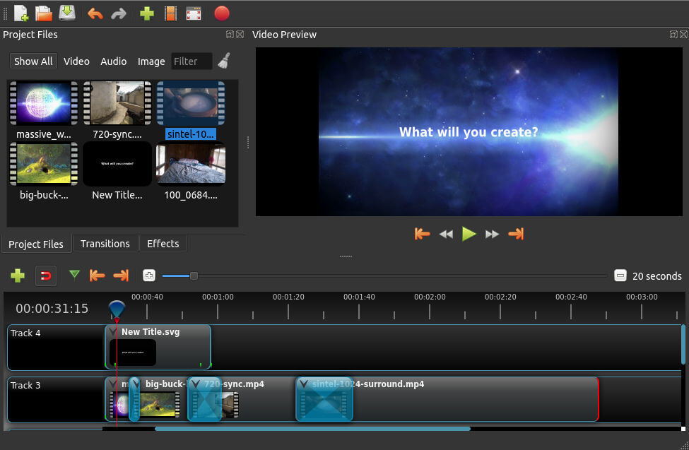 phần mềm edit video OpenShot