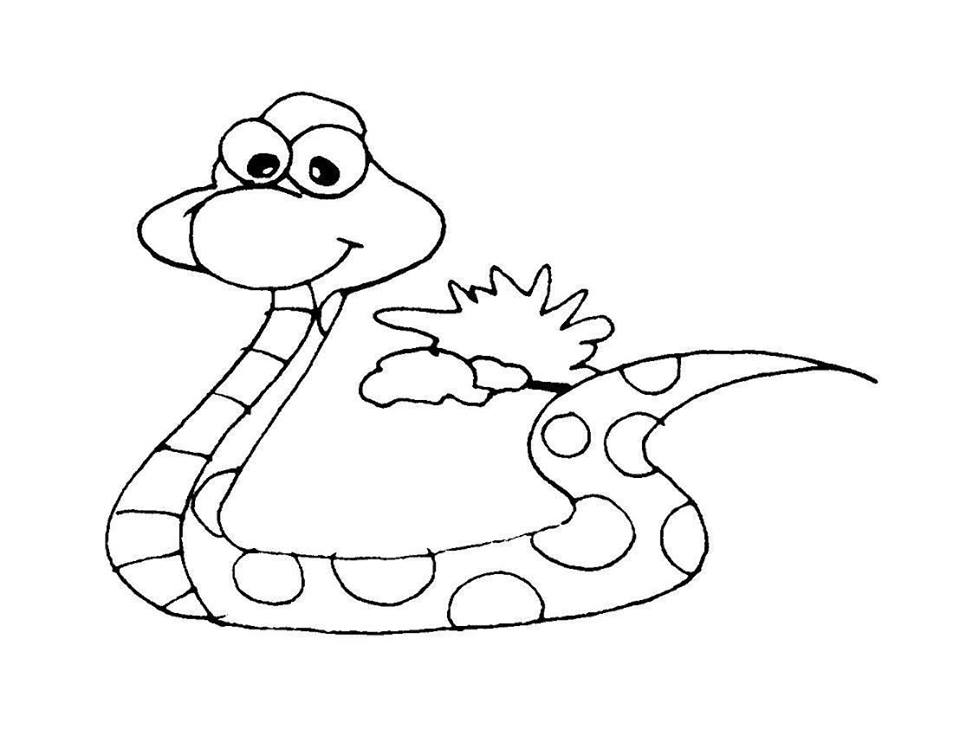 tranh tô màu cho bé con rắn vui vẻ