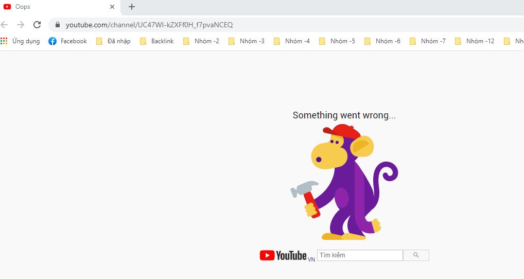 Youtube bị sập không thể truy cập