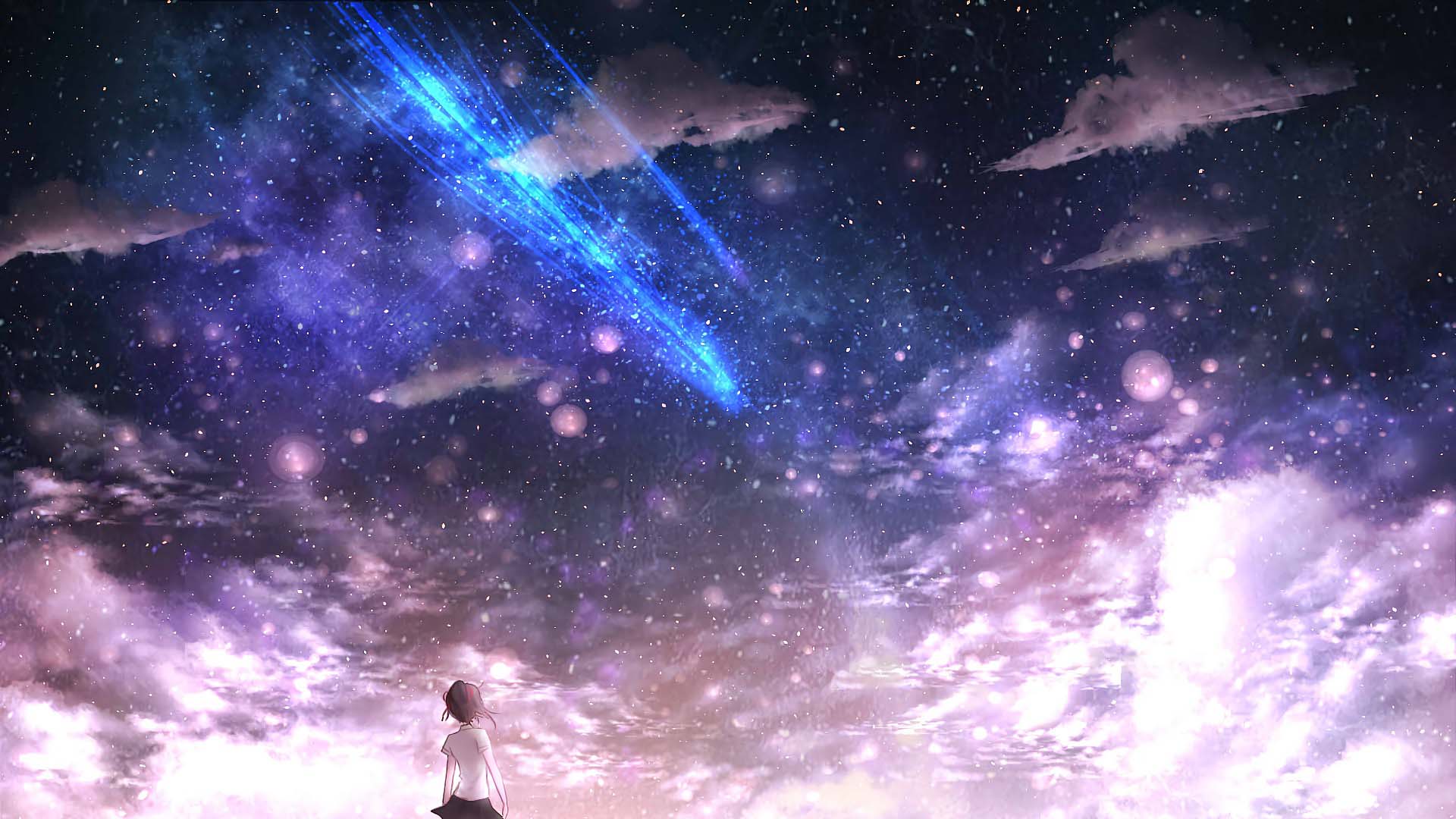 HD wallpaper: anime-themed galaxy wallpaper, space, tea, night, illuminated  | Wallpaper Flare