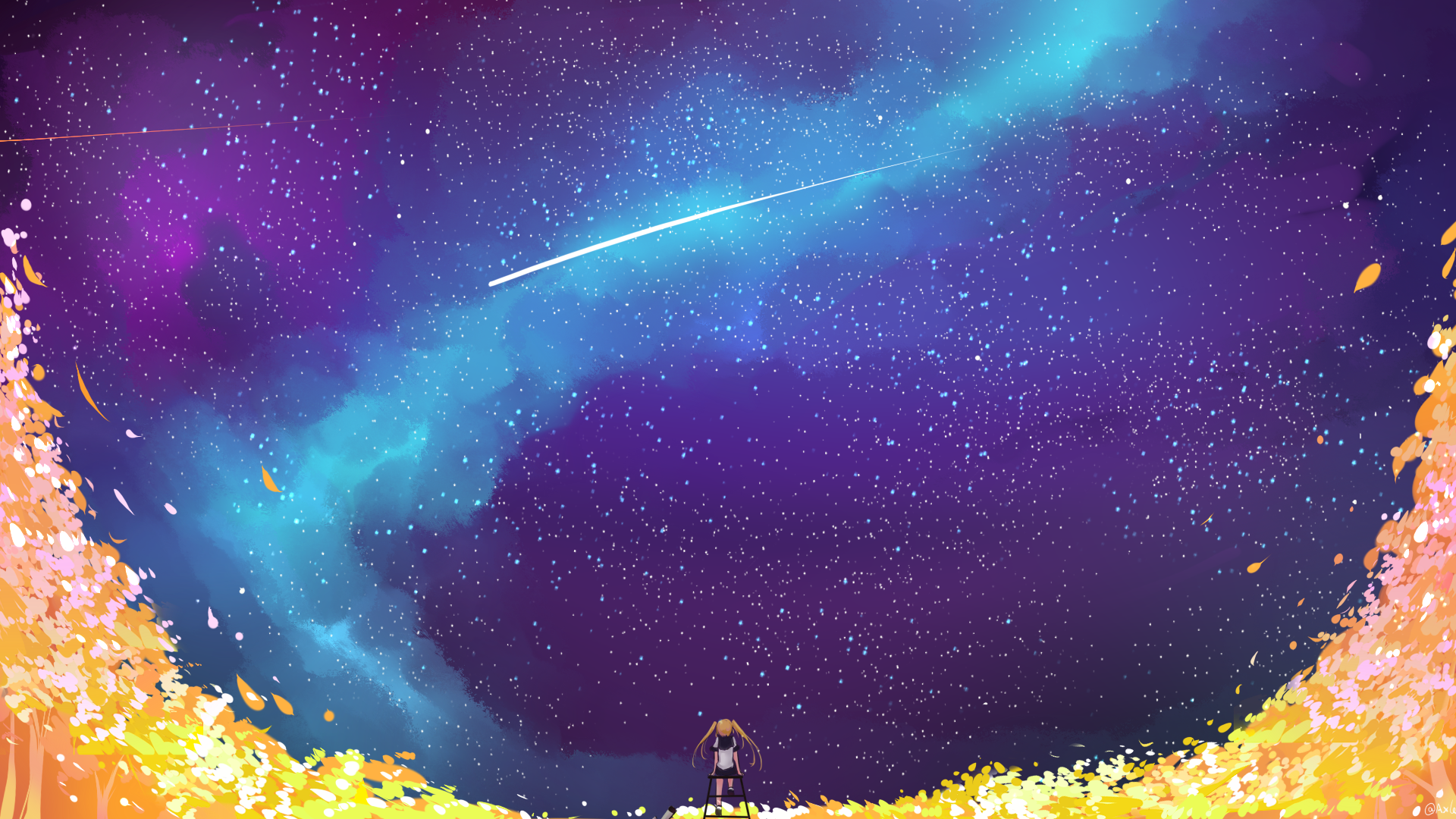 Hình nền anime galaxy đẹp 