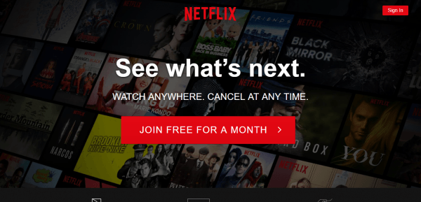 Netflix - nơi người dùng phải trả phí hàng tháng để sử dụng dịch vụ